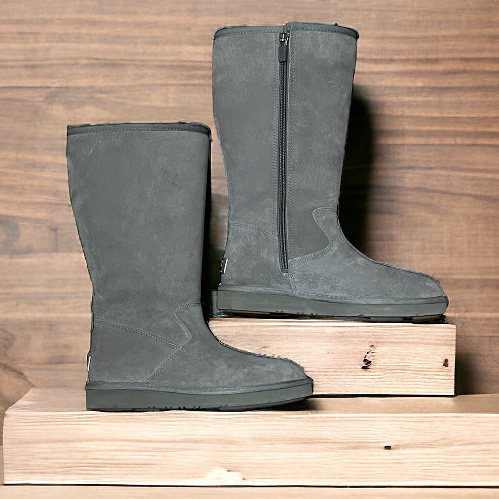NEW UGG Sumner Tall Grey Suede Zip Boot - Size 6